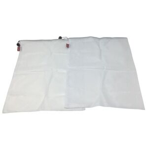 2 Pc White Mesh Drawstring Bags Reusable Produce Bags Laundry Bags Storage Bags